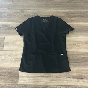 Figs Casma 3-Pocket V-Neck Scrub Top Womens Size Medium Black